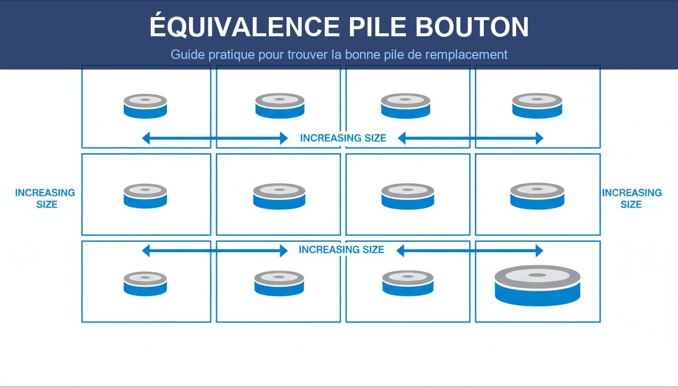 Equivalence pile bouton - guide comparatif des tailles et references