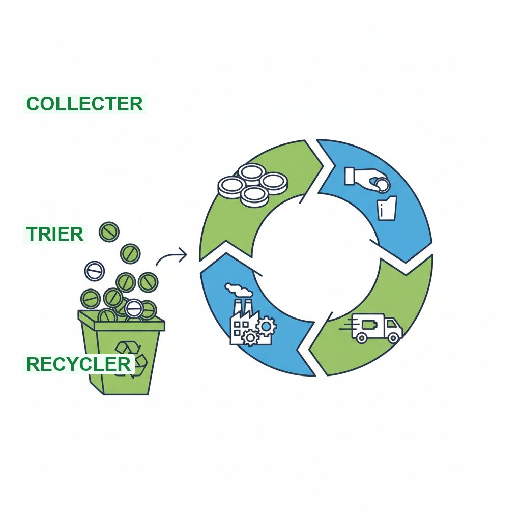 Recyclage piles bouton - collecte tri et recyclage