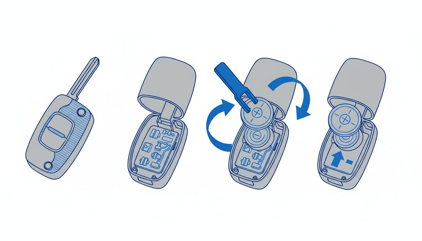 Changer la pile de sa clé de voiture - guide complet blueprint technique