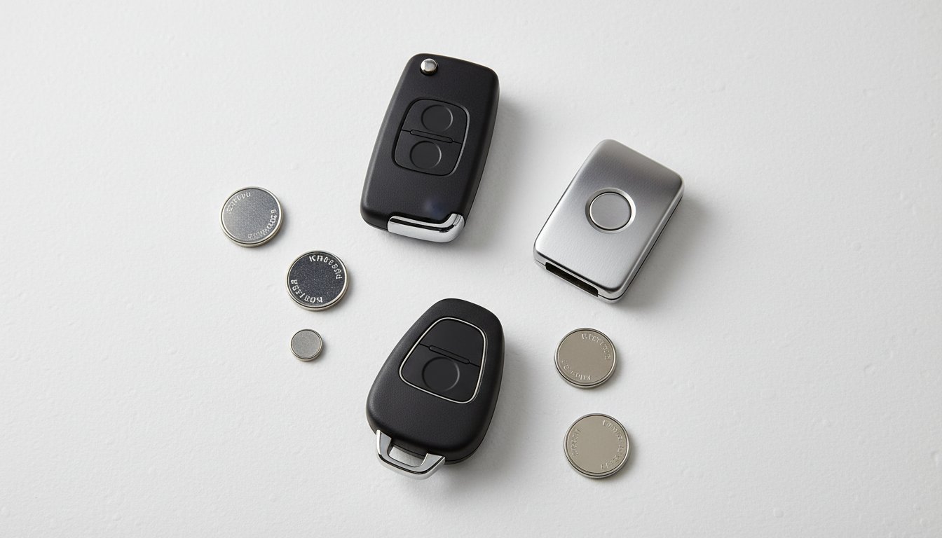 Schéma technique coupe clé télécommande voiture — composants internes