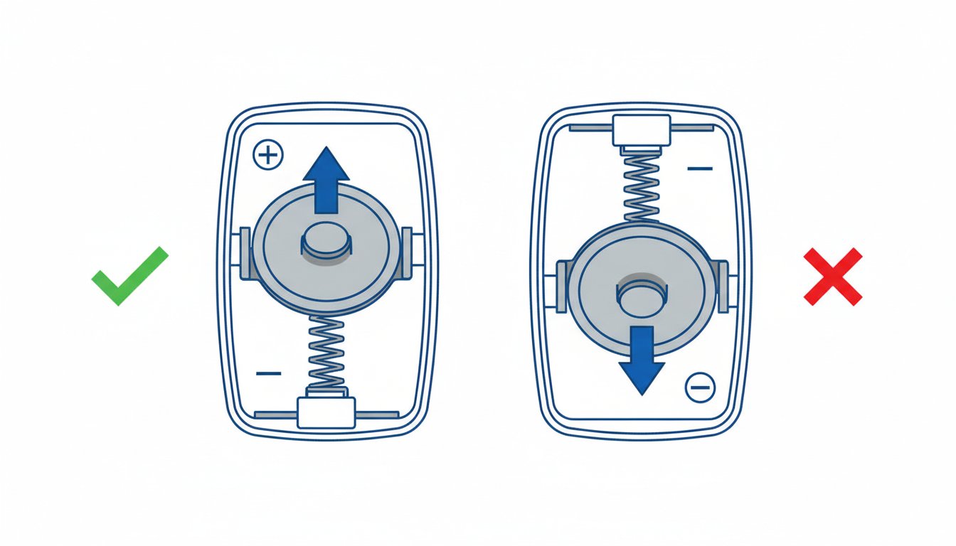 Schéma polarité pile clé de voiture