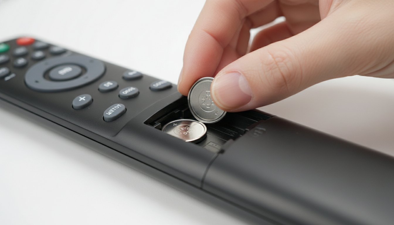 Changer pile telecommande Orange CR2032 - installation dans le compartiment