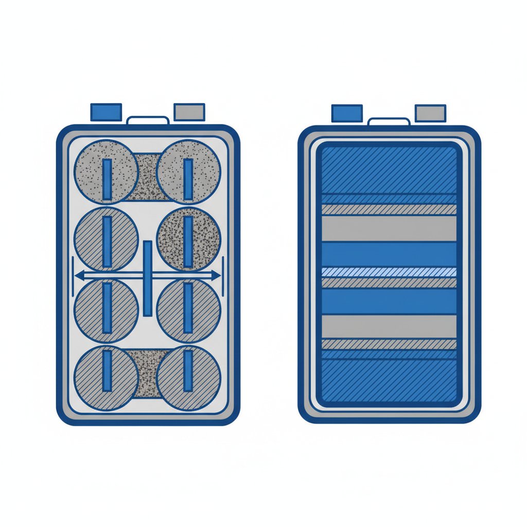 Changer pile détecteur de fumée - comparaison coupe d'une pile 9V alcaline et lithium