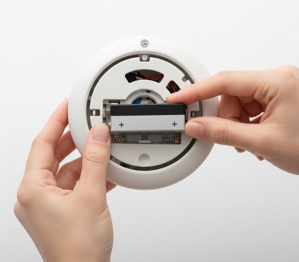 Changer pile detecteur fumee - remplacement d une pile 9V dans un detecteur de plafond