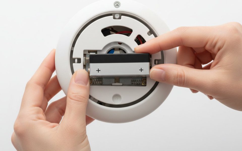 Changer pile detecteur fumee - remplacement d une pile 9V dans un detecteur de plafond