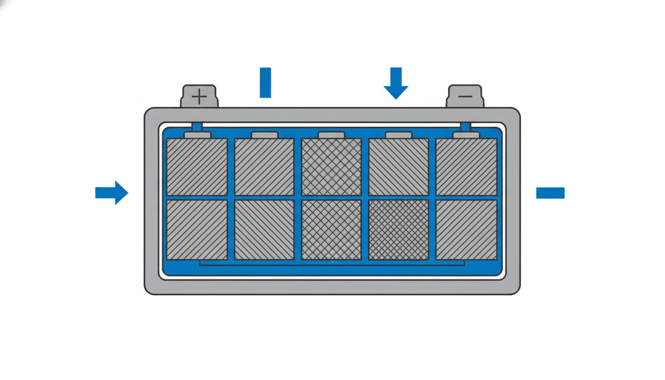 Pile lithium 9V pour détecteur de fumée - coupe technique