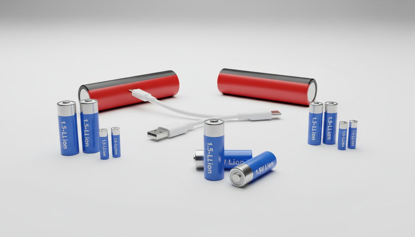 Pile lithium rechargeable - assortiment AA AAA 18650 et chargeur USB