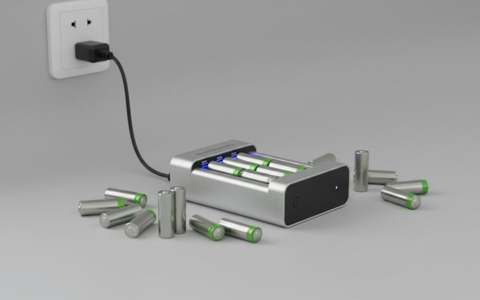Pile rechargeable avec chargeur - kit NiMH AA et AAA en charge