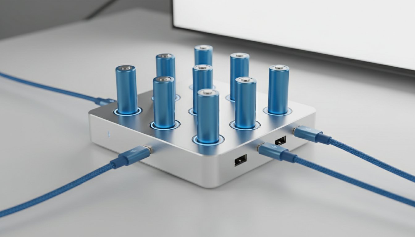 Pile rechargeable USB en charge sur hub USB-C