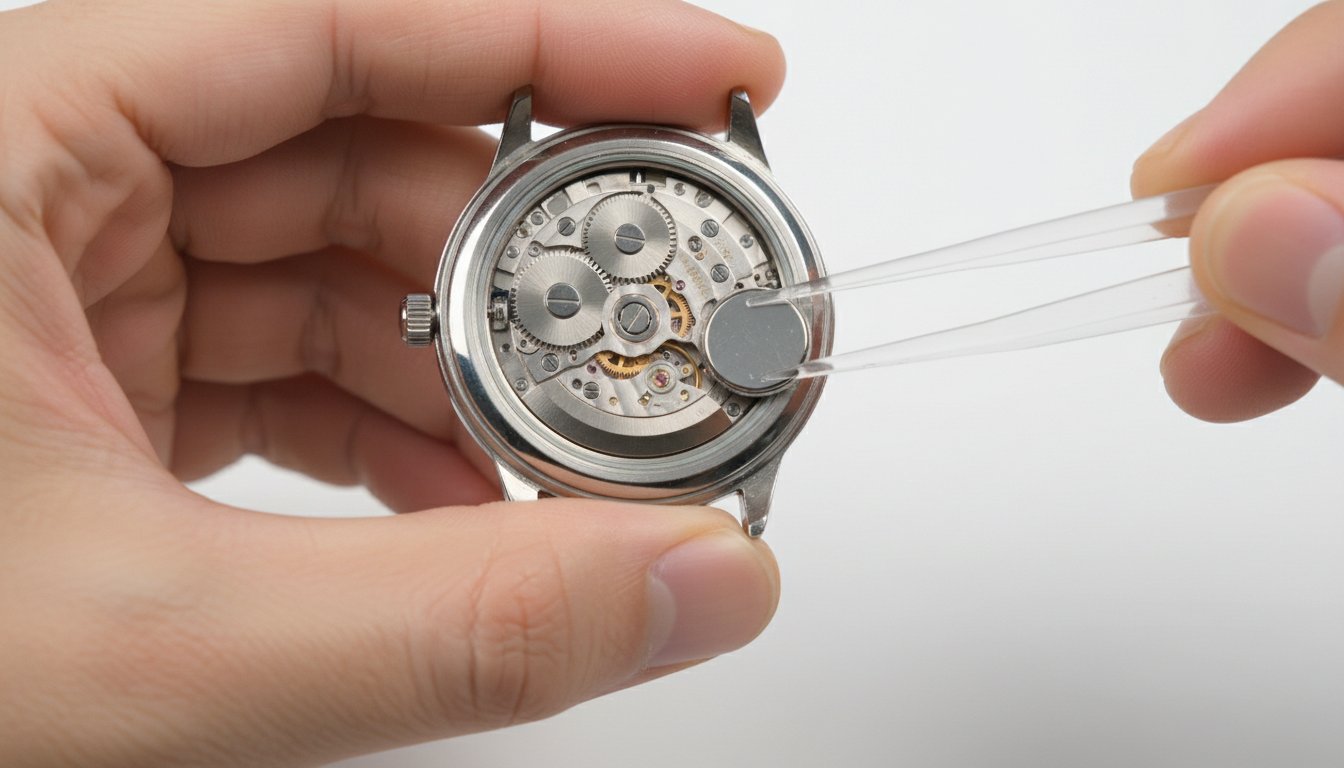 Pile montre SR626SW - changement avec pince dans le mouvement quartz