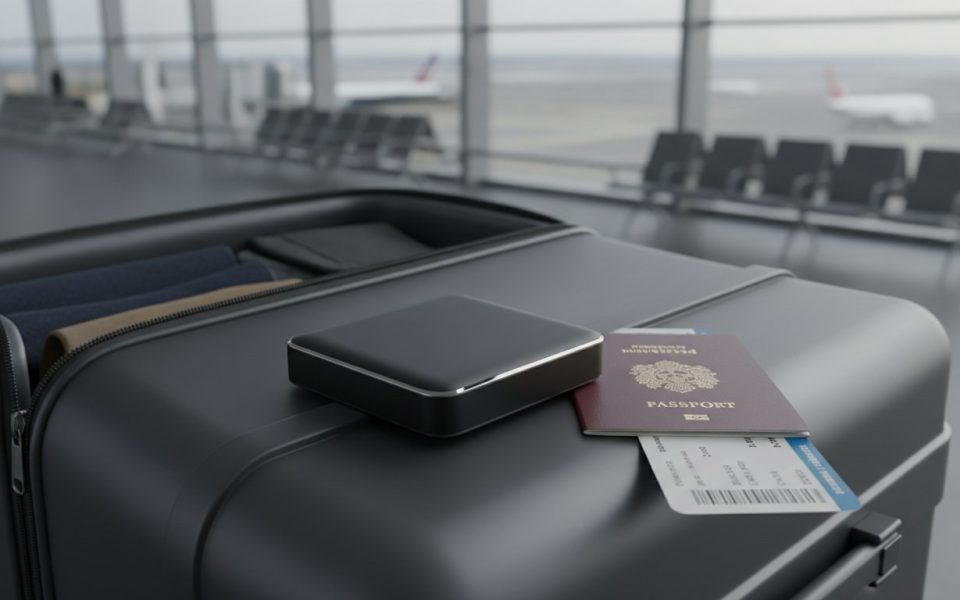 Batterie externe avion - power bank dans un bagage cabine avec passeport