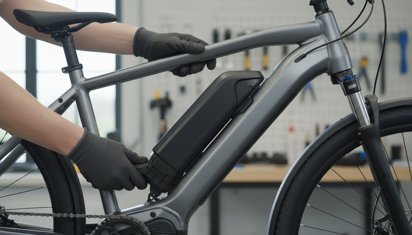 Batterie velo electrique Bosch - retrait du pack sur le cadre