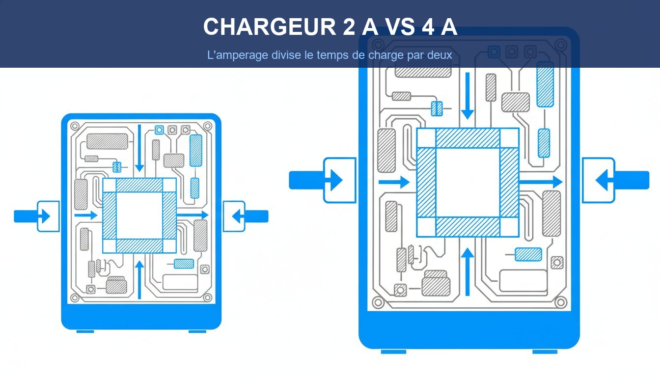 Temps de charge batterie velo electrique - comparaison chargeur 2A et 4A