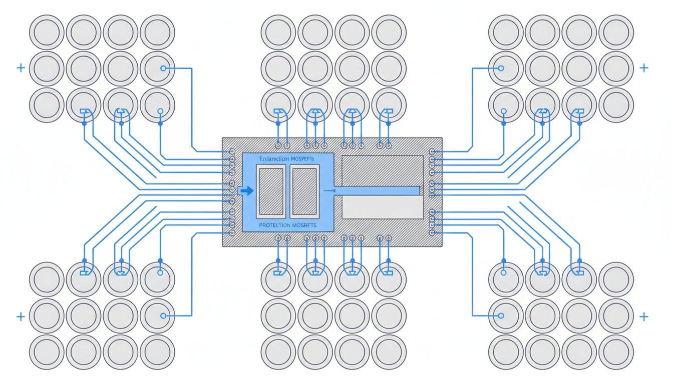 reparation batterie velo electrique - schema du BMS et de l equilibrage des cellules