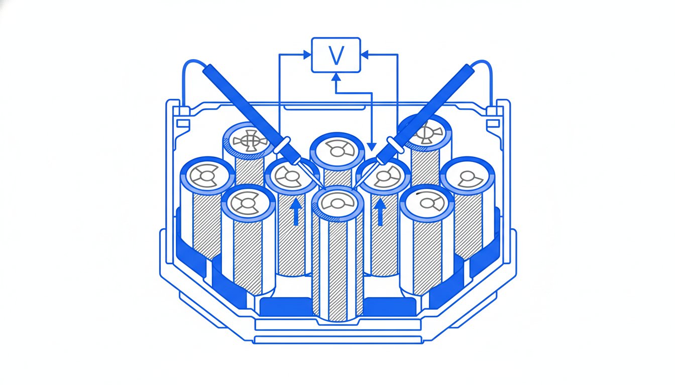 reparer batterie velo electrique - mesure tension par cellule au multimètre