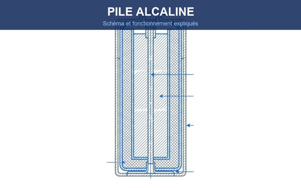 pile alcaline schema fonctionnement - coupe anatomique d une pile AA