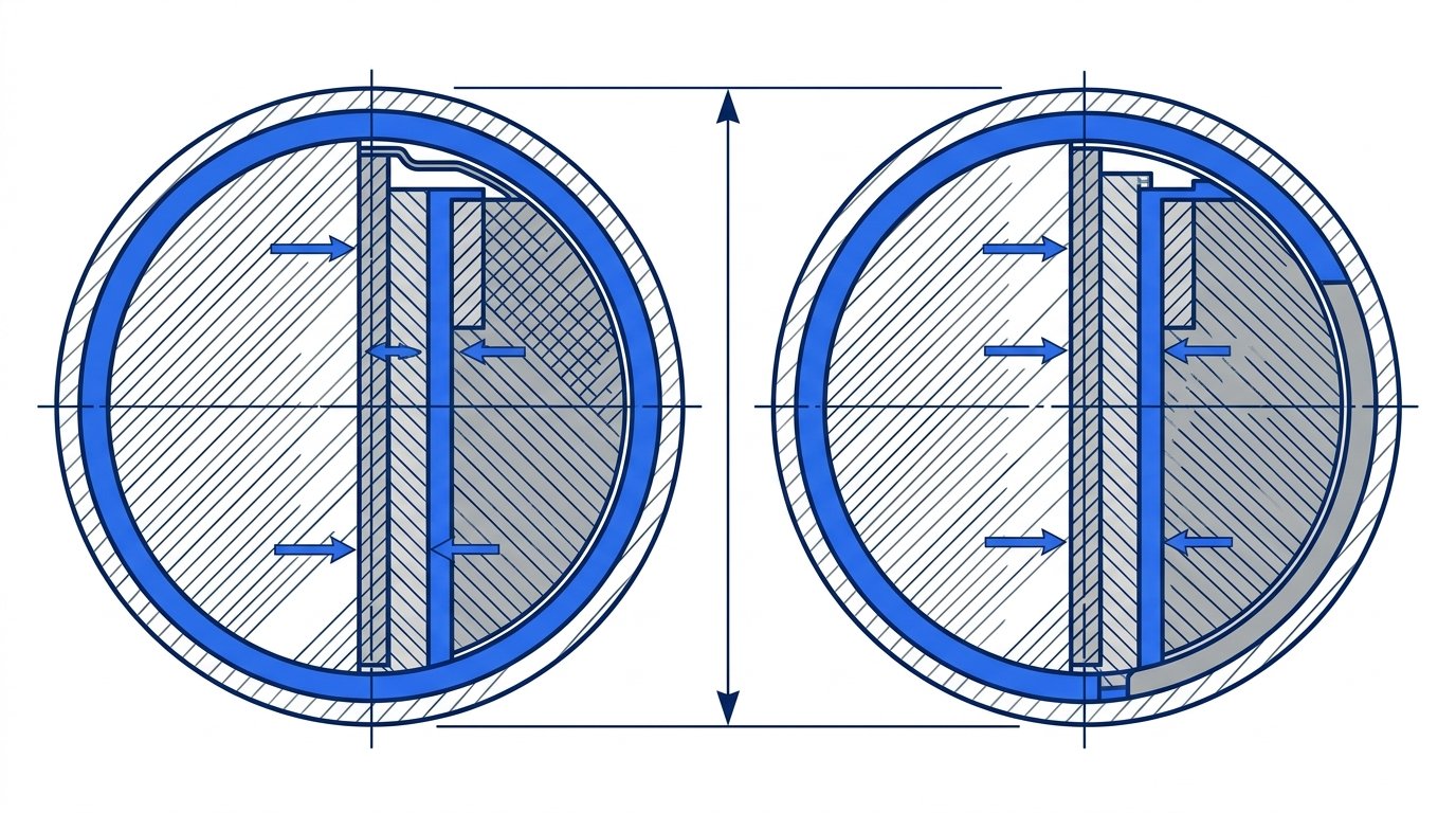 CR2032 vs CR2025 - comparaison en coupe des deux piles bouton lithium