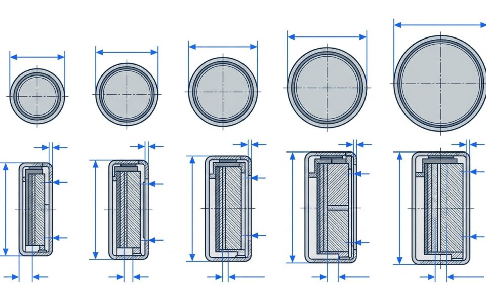 comment decoder reference pile bouton iec - piles boutons de tailles differentes avec fleches de dimensions