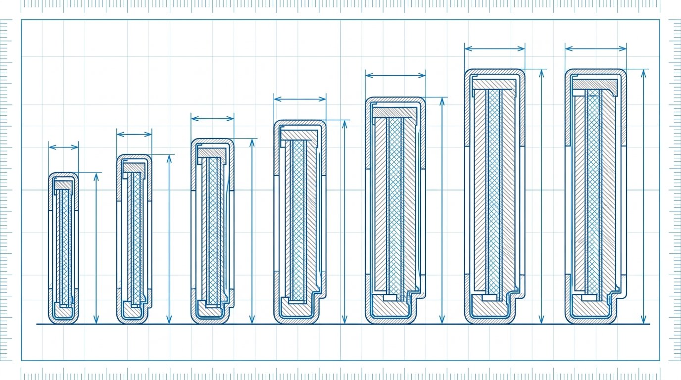 comment decoder reference pile bouton iec - piles boutons classees par taille avec fleches de diametre et epaisseur