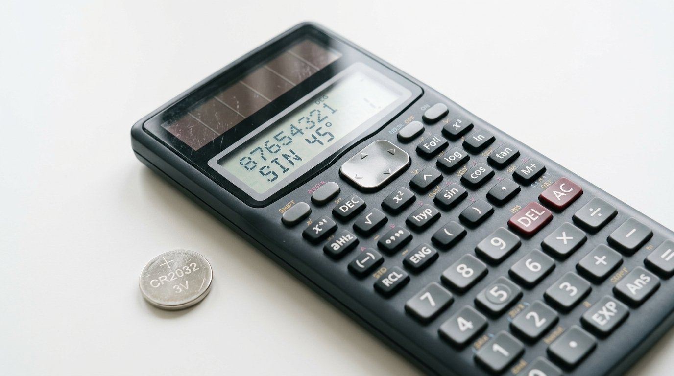 Quelle pile pour calculatrice scientifique solaire - compartiment pile bouton