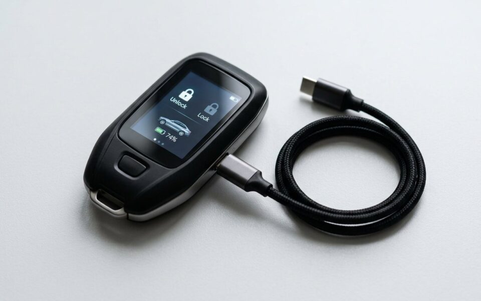 BMW Display Key pile ou batterie - clé à écran tactile branchée à un câble USB