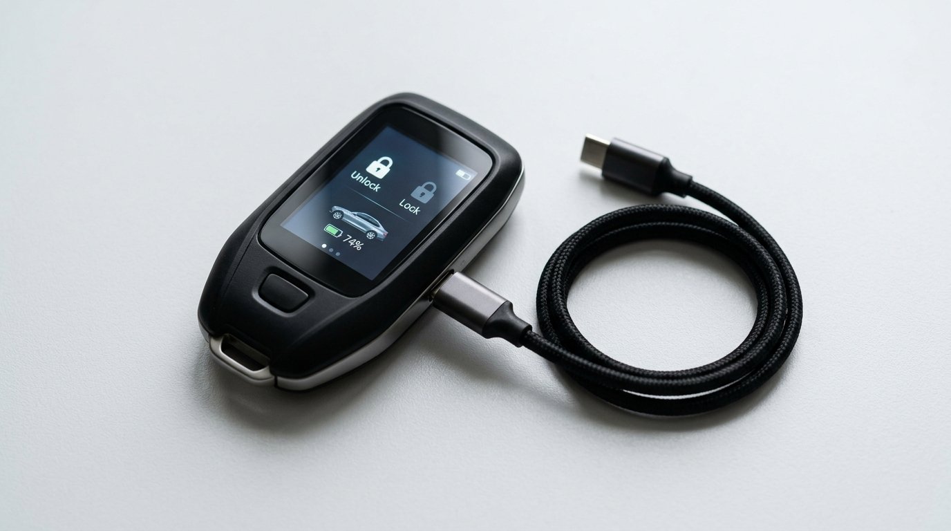 BMW Display Key pile ou batterie - clé à écran tactile branchée à un câble USB