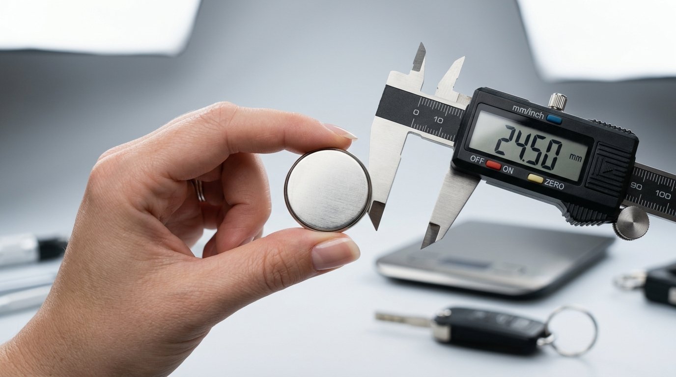 Pile CR2450 où acheter - mesure du diamètre de 24,5 mm au pied à coulisse avant achat
