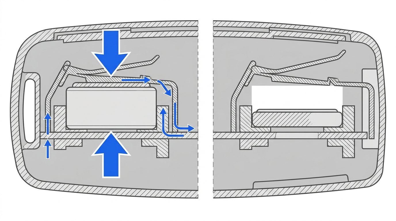 Pile voiture télécommande équivalence - contact métallique avec une pile adaptée et une pile trop fine